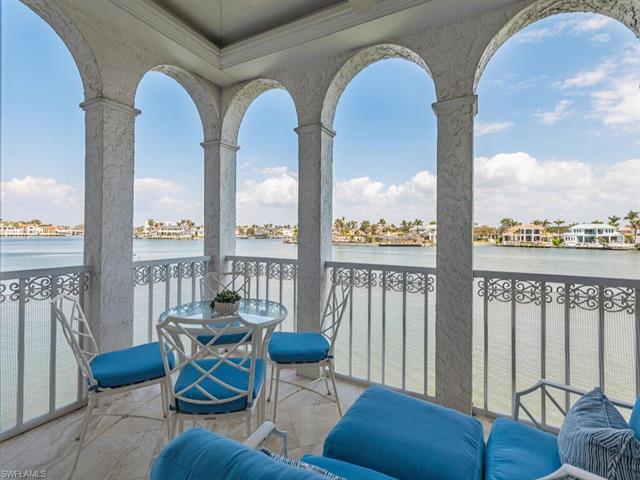 Water view from the balcony of 4000 Gulf Shore Blvd N, Unit 900, Naples, Florida
